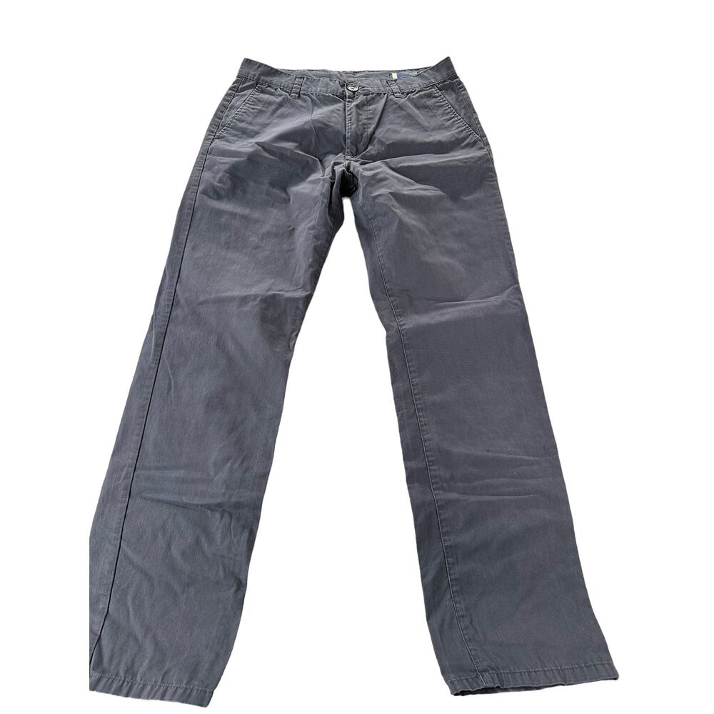 Peter England Gray Flat Front Slim Fit Khaki Chino Pants Men's Size 34x30